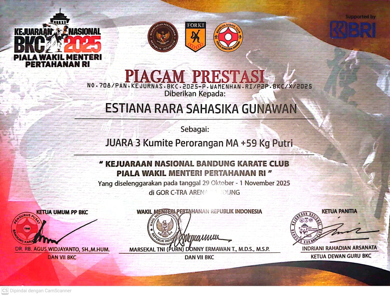 Kejurnas BKC 2025 piala wakil menteri pertahanan