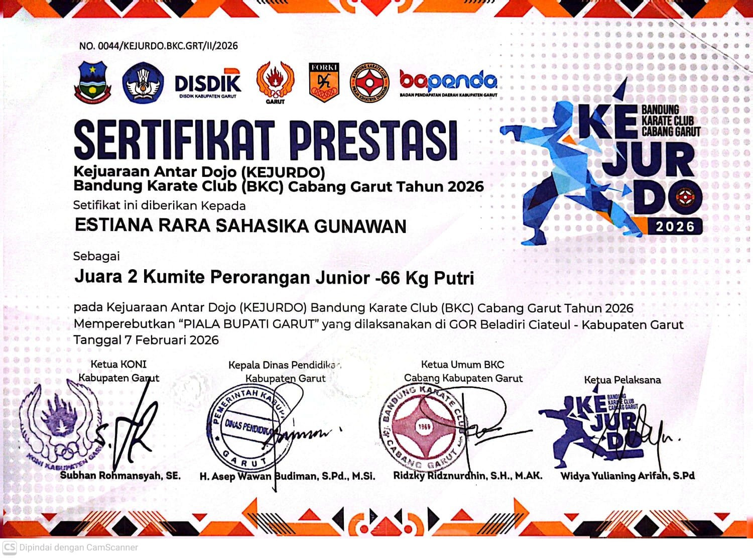 kejuaraan antar Dojo BKC Cabang garut